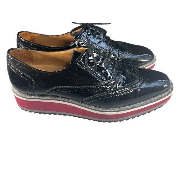 Johnston & Murphy Black and Red Platform Shoes - Picture 6 of 12